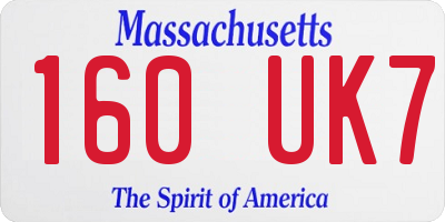 MA license plate 160UK7