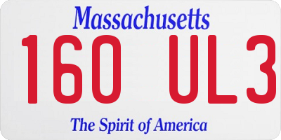 MA license plate 160UL3