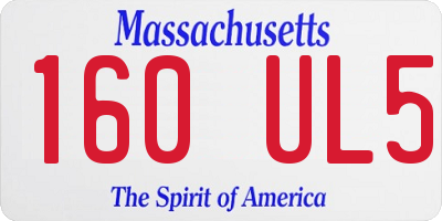 MA license plate 160UL5