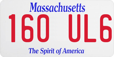 MA license plate 160UL6