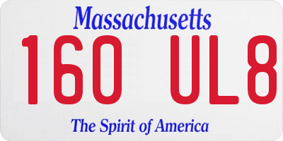 MA license plate 160UL8