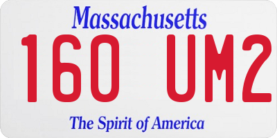 MA license plate 160UM2