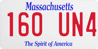 MA license plate 160UN4