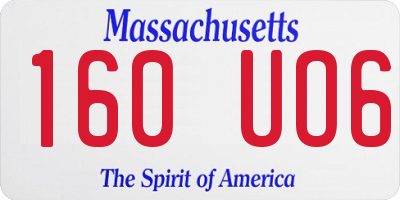 MA license plate 160UO6