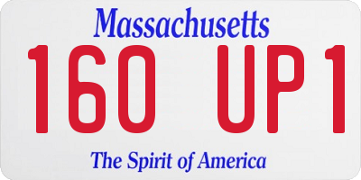 MA license plate 160UP1