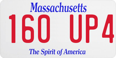 MA license plate 160UP4