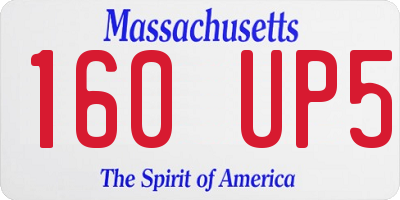 MA license plate 160UP5