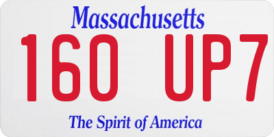 MA license plate 160UP7