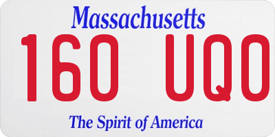 MA license plate 160UQ0