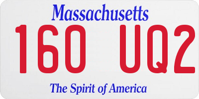 MA license plate 160UQ2
