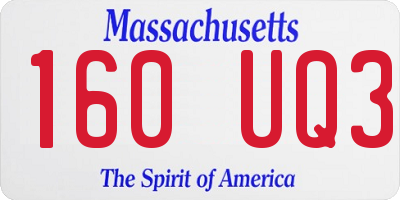 MA license plate 160UQ3