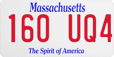 MA license plate 160UQ4