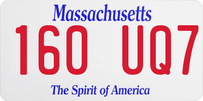 MA license plate 160UQ7