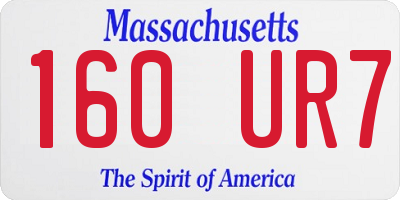 MA license plate 160UR7