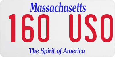 MA license plate 160US0