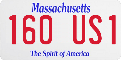 MA license plate 160US1