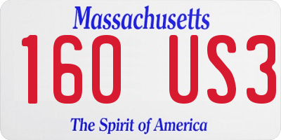 MA license plate 160US3