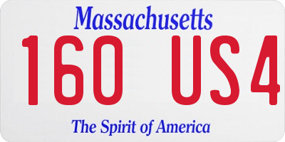 MA license plate 160US4
