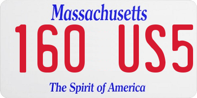 MA license plate 160US5