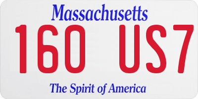 MA license plate 160US7