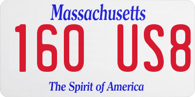 MA license plate 160US8