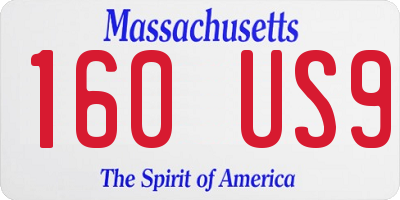 MA license plate 160US9