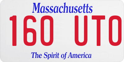 MA license plate 160UT0