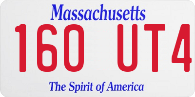 MA license plate 160UT4