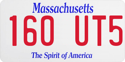 MA license plate 160UT5