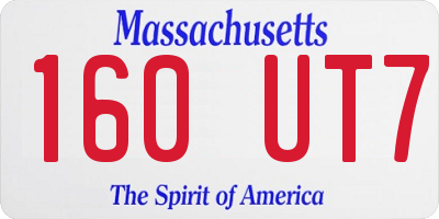 MA license plate 160UT7