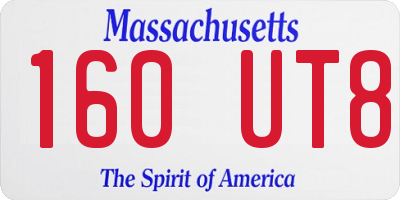 MA license plate 160UT8