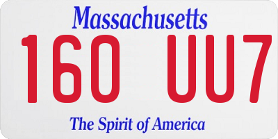 MA license plate 160UU7