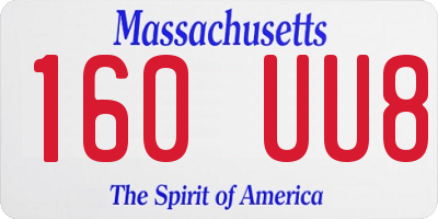MA license plate 160UU8