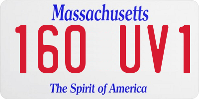 MA license plate 160UV1
