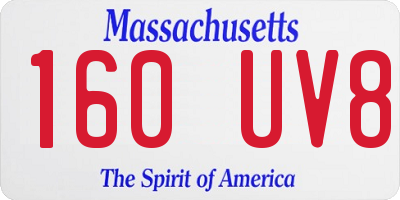 MA license plate 160UV8