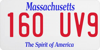 MA license plate 160UV9
