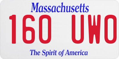 MA license plate 160UW0
