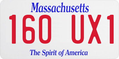 MA license plate 160UX1
