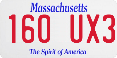 MA license plate 160UX3