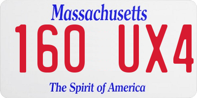 MA license plate 160UX4