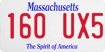 MA license plate 160UX5