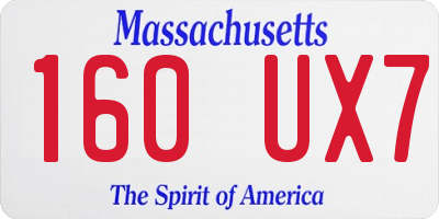 MA license plate 160UX7