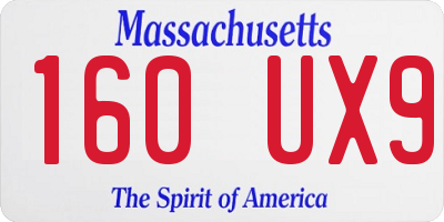 MA license plate 160UX9