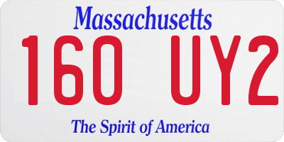 MA license plate 160UY2