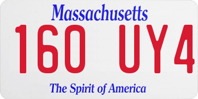 MA license plate 160UY4