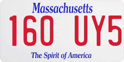 MA license plate 160UY5