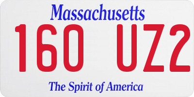 MA license plate 160UZ2