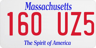 MA license plate 160UZ5