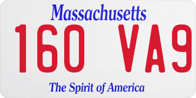 MA license plate 160VA9