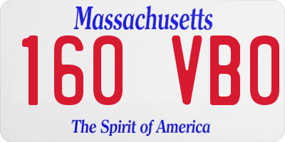 MA license plate 160VB0